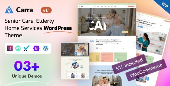 Carra – Senior Care  Elderly Home Services WordPress Theme