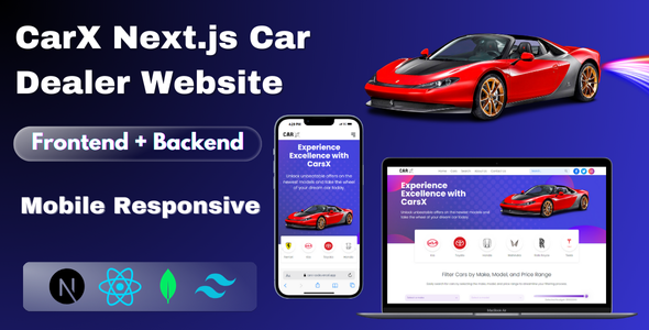 CarX – Next Js Car Dealer  Listing Website Frontend + Backend