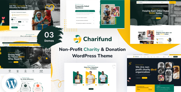 Charifund – Charity Donation  Fundraising Nonprofit Multipurpose WordPress Theme