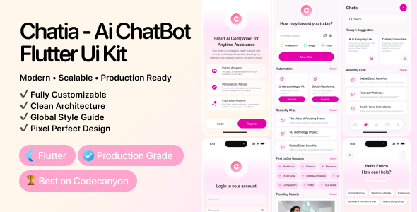 Chatia – AI Chatbot Flutter Ui