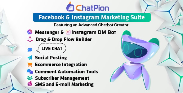 ChatPion: AI Chatbot for Facebook, Instagram, eCommerce, SMS/Email  Social Media Marketing (SaaS) [Extended License]