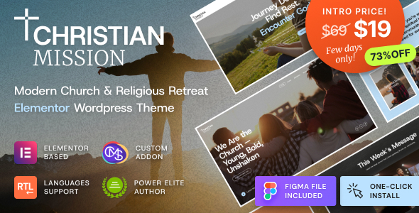 Christian Mission – Religious Events  Retreats Church WordPress Theme