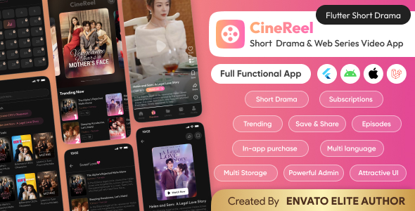 CineReel: Short Drama  Web Series App | Flutter, Web, Android  iOS | With Admin Panel
