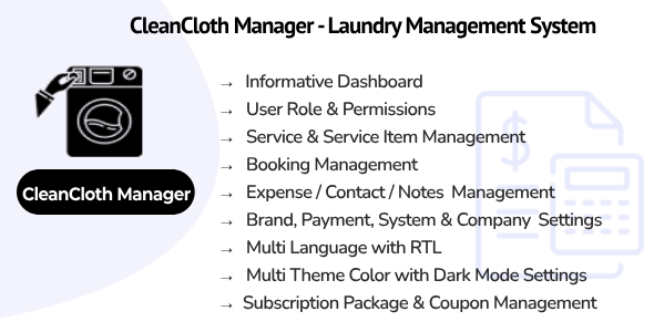 CleanCloth Manager SaaS – Laundry Management System