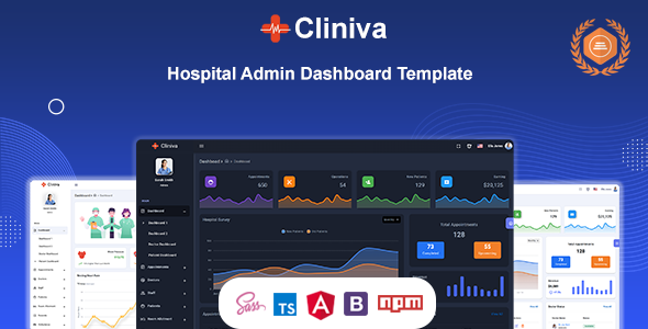 Cliniva Hospital – Angular 21+ Medical Admin Dashboard Template For Doctors Clinics