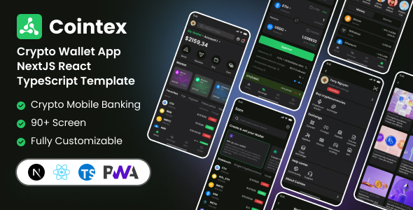 Cointex – Crypto Wallet Mobile TypeScript  NextJS PWA