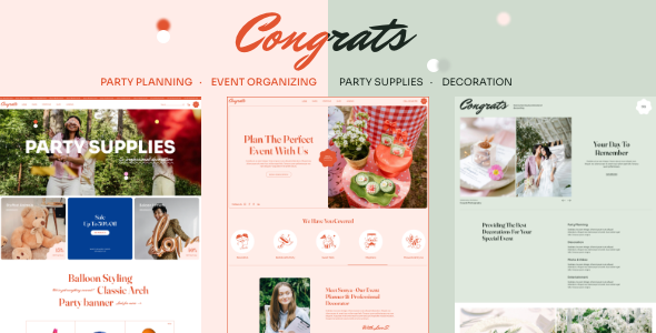 Congrats – Event Planner  Party Decoration WordPress Theme