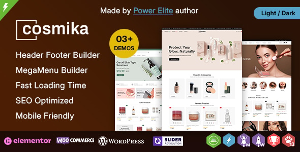 Cosmika – Beauty Cosmetics  Makeup SkinCare WooCommerce WordPress Theme