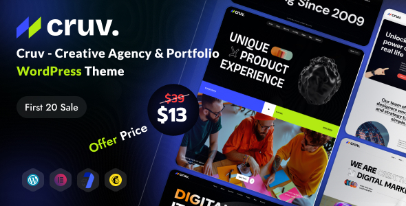 Cruv – Creative Agency  Portfolio WordPress Theme