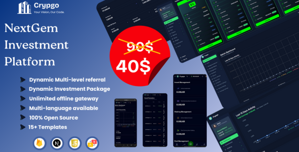 Crypgo – Professional Crypto Investment Script with MLM, Wallet  Powerful Admin Panel