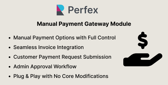 Custom  Offline Payment Gateway Module for Perfex CRM (Manual Gateway Builder)