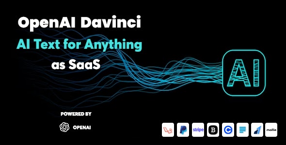 Davinci AI – OpenAI Content, Text, Image, Voice, Chat, Code, Transcript, and Video Generator as SaaS