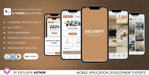 Decorify AI – Interior  Exterior Design Flutter UI Kit | AI Home Decoration App