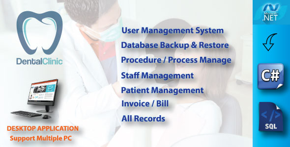 Dental Clinic Management System with full project  source code C#