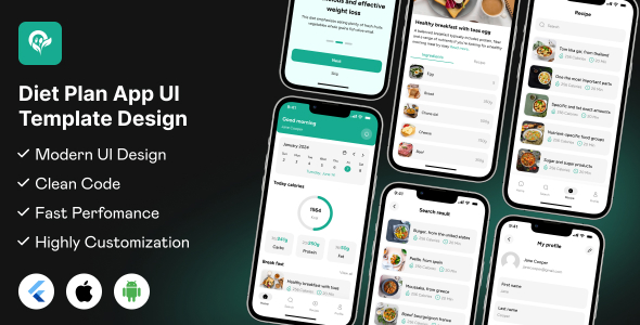 Diet App UI Template | Personalized Diet  Nutrition Management App in Flutter | Dietify App UI