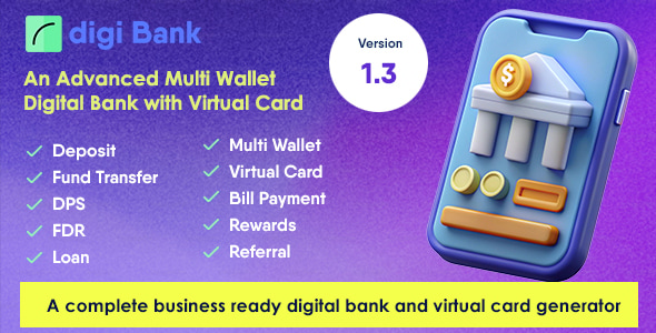 Digibank – Advanced Multi Wallet Digital Banking System with Virtual Card and Rewards