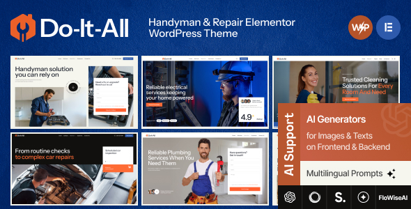 Do-It-All – Handyman  Repair Elementor WordPress Theme