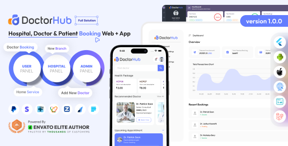 DoctorHub – Hospital, Doctor  Patient Booking Full Solution
