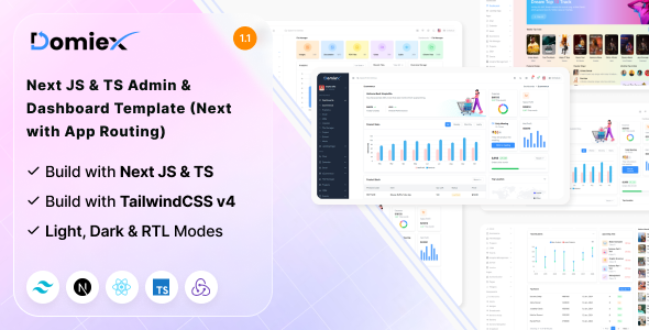 Domiex – Next.js  TS Tailwind Admin  Dashboard Template (Next 15  APP Router)