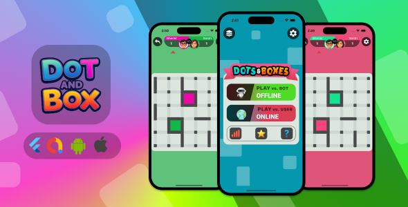 Dots  Boxes Game for Android and IOS with AdMob