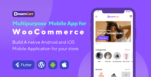 DreamCart – Flutter E-commerce Mobile App for WooCommerce