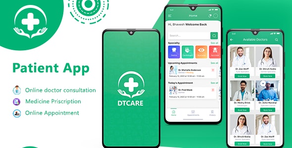 DTCare – Patient Appointment Booking Flutter ( Android – iOS )Full Application | Laravel Admin panel
