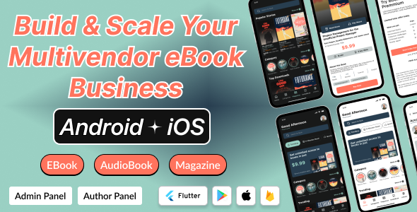 DTEBook – Multivendor eBook Selling Flutter App with Admin Author Panels for Android iOS