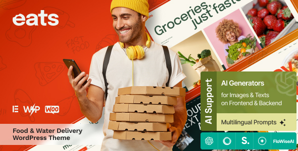 Eats – Water  Food  Delivery WordPress Theme