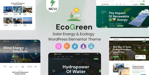 Ecogreen – Solar Energy  Ecology WordPress Elementor Theme