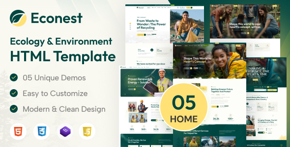 Econest – Ecology  Environment Html 5 Template