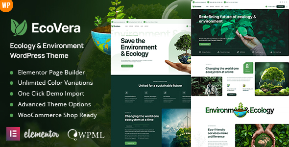 Ecovera – Ecology  Environment WordPress Theme