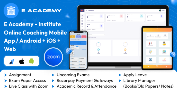 Elearning – E Learning Mobile App Android + IOS + WEB