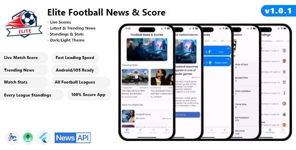 Elite – Football News  Live Score – Flutter Android/iOS Full App