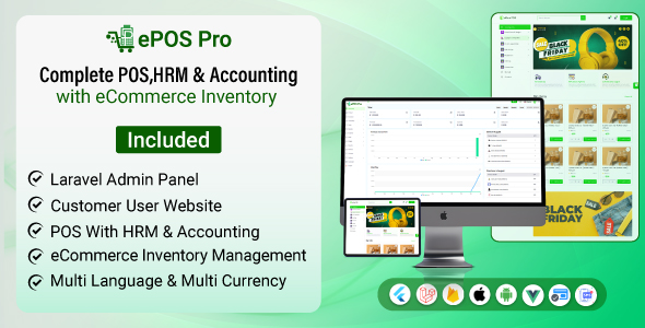 ePOS Pro – POS, HRM  Accounting with eCommerce Solution