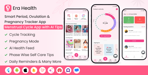 Era Health – Smart Period, Ovulation  Pregnancy Tracker App | Menstrual Cycle App with AI Tips