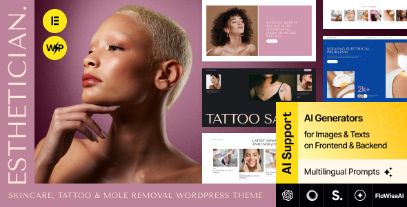 Esthetician – Skincare, Tattoo  Mole Removal WordPress Theme