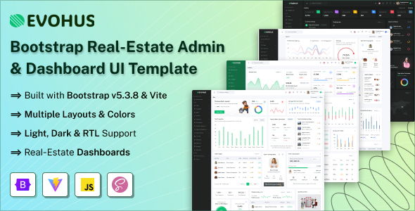 Evohus – Bootstrap Real-Estate Admin  Dashboard Template