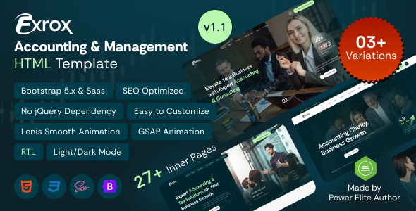 Exrox – Accounting  Management Consulting HTML Template