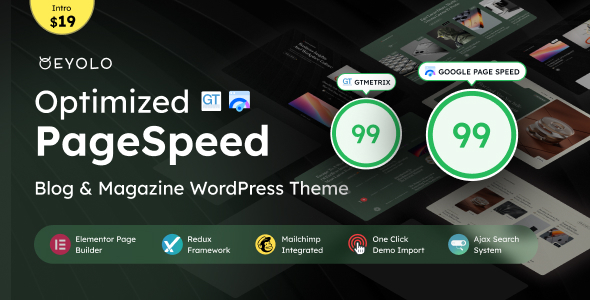 Eyolo – Optimized Blog  Magazine WordPress Theme