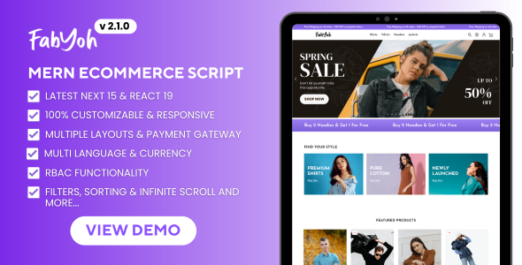 Fabyoh –  MERN Stack Ecommerce Script