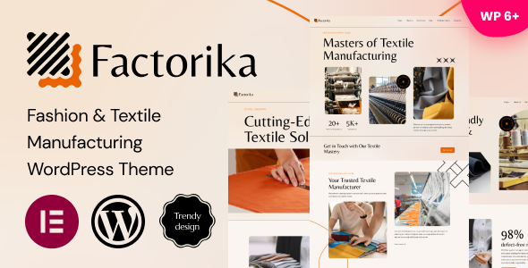 Factorika – Fashion  Textile Manufacturing WordPress Theme
