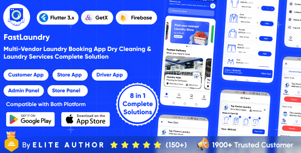 FastLaundry: Multi-Vendor Laundry Booking App – Dry Cleaning  Laundry Services Complete Solution