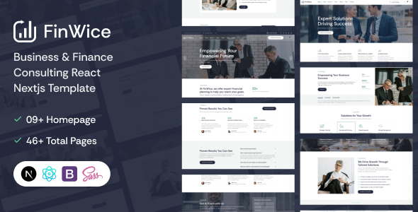 Finwice | Business  Finance Consulting React NextJs Template