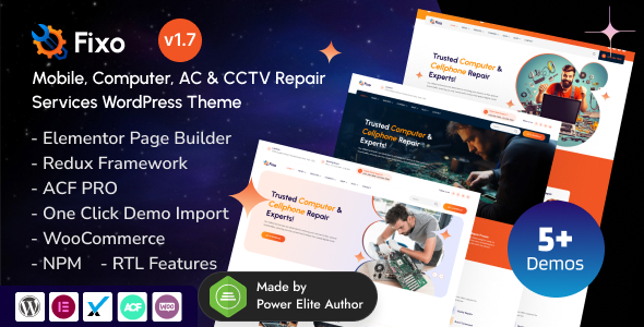 Fixo – Mobile Phone, Computer Repair  Electronics Service WordPress Theme