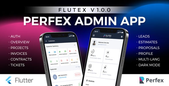 Flutex – Perfex CRM Admin/Staff Mobile App for Android  IOS | Flutter App with API Module Included