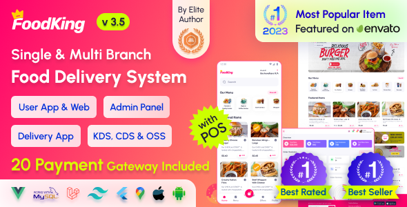 FoodKing – Restaurant Food Delivery System with Admin Panel  Delivery Man App | Restaurant POS