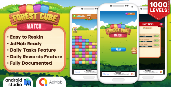 Forest Cube Match – Matching Game Android Studio Project with AdMob Ads + Ready to Publish