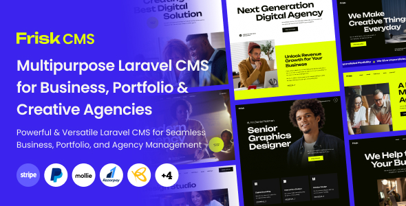 Frisk – Multipurpose Laravel CMS for Business, Portfolio  Creative Agencies