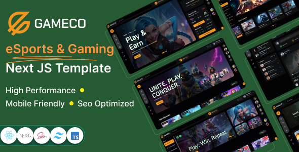 Gameco – eSports and Gaming React Next JS Template