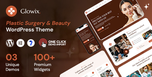 Glowix – Plastic Surgery  Beauty Clinic WordPress Theme
